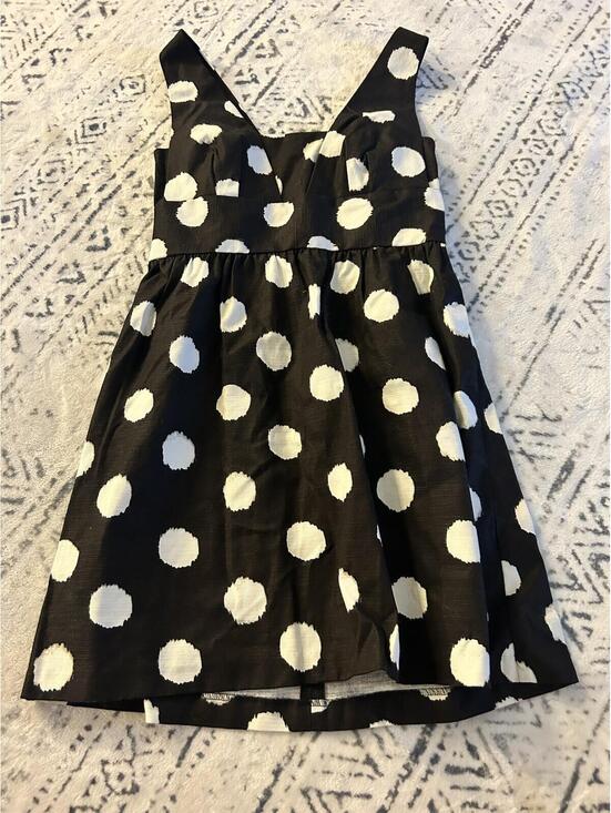 LOFT Dresses & Skirts - LOFT Petites Black Dress with White Polka Dots